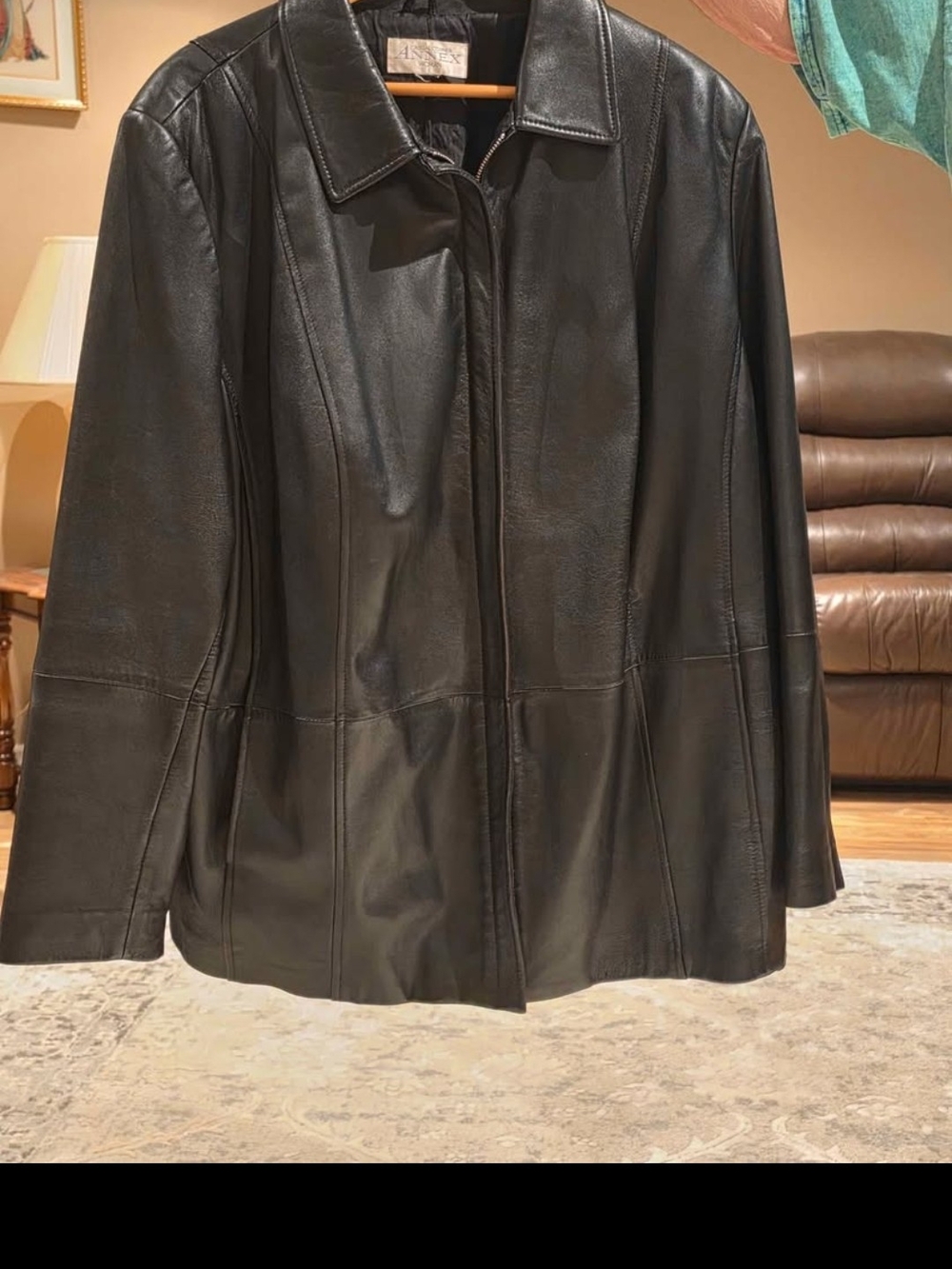 Women's Black Leather Jacket - Plus Size 3X